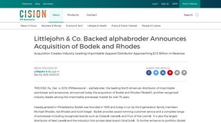 Littlejohn & Co. Backed alphabroder Announces Acquisition of Bodek ...