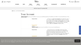 Your Account at Boden