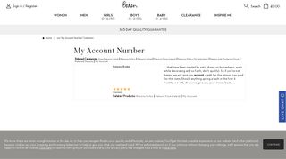 My Account Number at Boden