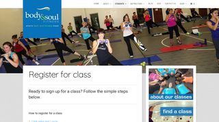 Register for class – Body & Soul Fitness