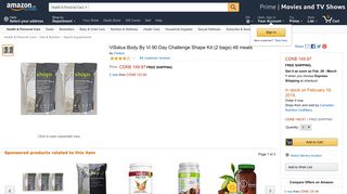 ViSalus Body By Vi 90 Day Challenge Shape Kit (2 bags) 48 meals ...