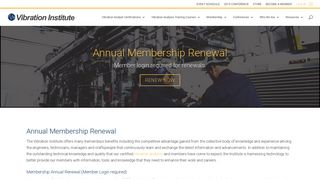 Annual Membership Renewal - Vibration Institute