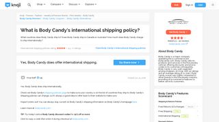 What is Body Candy's international shipping policy? — Knoji