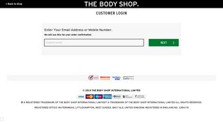 Customer Login - The Body Shop