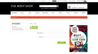 My Account - The Body Shop