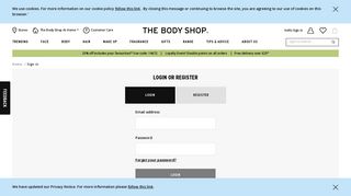 Login / Register | The Body Shop