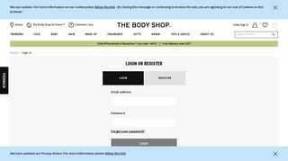 Login / Register | The Body Shop