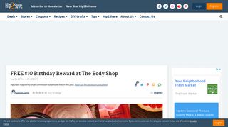 FREE $10 Birthday Reward at The Body Shop - Hip2Save
