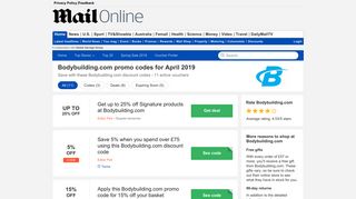 Bodybuilding.com promo code - 10% OFF in February - Daily Mail