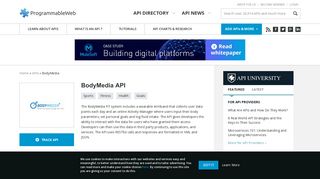 BodyMedia API | ProgrammableWeb