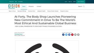 At Forty, The Body Shop Launches Pioneering New Commitment In ...