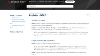 Boeing Supply Chain Platform (BSCP) Registration - MyExostar