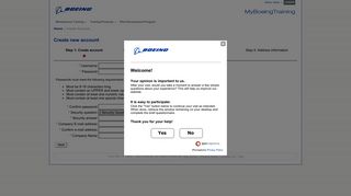 Create new account - My Boeing Training
