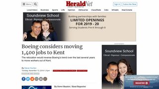 Boeing considers moving 1,400 jobs to Kent | HeraldNet.com