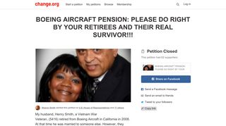 Petition · BOEING AIRCRAFT PENSION: PLEASE DO RIGHT BY ...