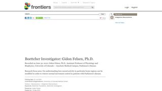 Loop | Boettcher Investigator: Gidon Felsen, Ph.D. - Frontiers