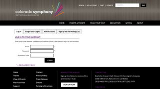 Sign In - The Colorado Symphony | Login