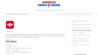 Bank of America EDD Debit Card | Sign-in - American Credit Center