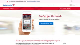 Sign In to the Mobile App with a Simple Touch of ... - Bank of America