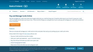 Pay and Manage your credit card online - Bank of Ireland