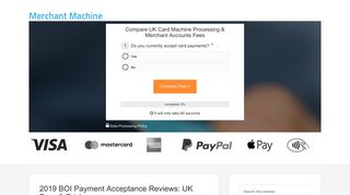 2019 BOI Payment Acceptance Reviews: UK Fees & Pricing