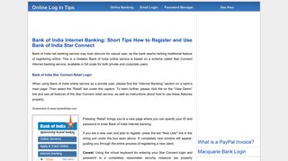 Bank of India Internet Banking | BOI Star Connect ... - Online Log in Tips