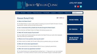 Patient Portal FAQ - Boice-Willis Clinic