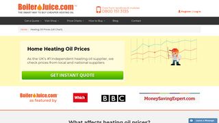Home Heating Oil Prices & Charts UK | BoilerJuice