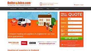 England Heating Oil Prices - Find England Suppliers | BoilerJuice