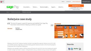 BoilerJuice case study - Sage Pay
