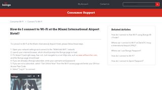 How do I connect to Wi-Fi at the Miami International Airport Hotel?