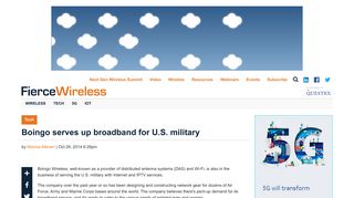 Boingo serves up broadband for U.S. military | FierceWireless