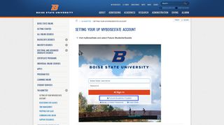 Setting up your myBoiseState Account - Boise State Online