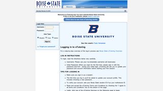 Boise State University - Welcome to eTutoring.org