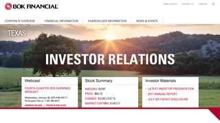 Corporate Profile | Investor Relations - BOK Financial