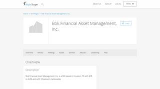 Bok Financial Asset Management, Inc. - Financial Services Firm ...