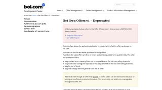 Get Own Offers v1 - Deprecated - Bol.com Developer Center