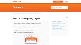How Do I Change My Login? – BoldLeads Help Center
