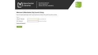 Manchester City Council Library - Login - BorrowBox
