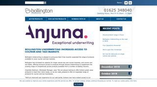 Bollington Underwriting increases access to courier and taxi markets ...