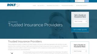 Trusted Insurance Providers - Bolt Insurance