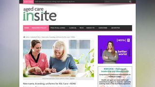New name, branding, uniforms for RSL Care + RDNS | Aged Care Insite
