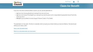 Benefit Calculator and Claim - Claim for Benefit