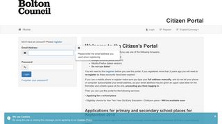 Citizens Portal - Logon - Bolton Council