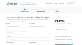 Cancel Bombfell - Truebill