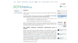 REACH compliance | BOMcheck.net