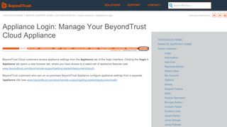 Appliance Login: Manage Your BeyondTrust RS Cloud Appliance