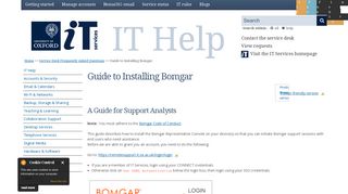 Guide to Installing Bomgar | IT Services Help Site - University of Oxford