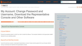 My Account: Change Password/Username, Download Rep Console ...