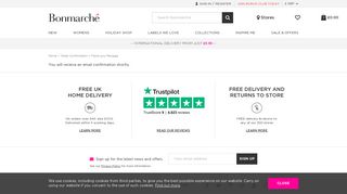 Order Confirmation > Thank you Message - Bonmarche